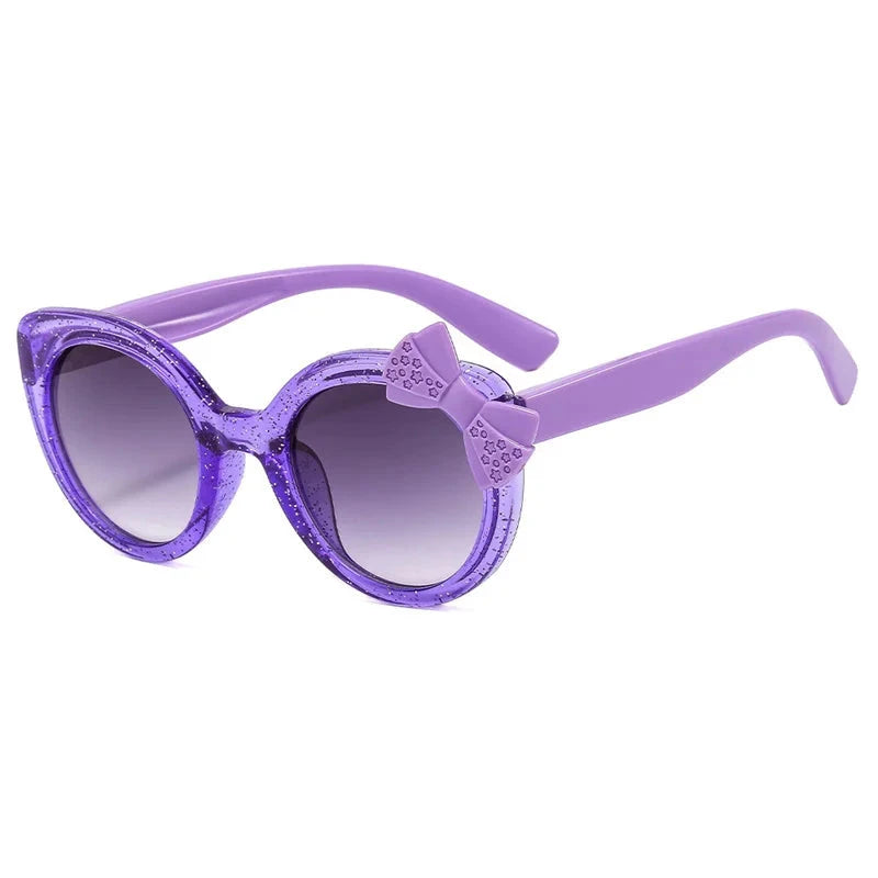 cat eye kids sunglasses, UV400 kids sunglasses, baby eyewear, 
bowknot sunglasses, girls' fashion sunglasses, cute children's eyewear, 
circular frame sunglasses, trendy baby shades, stylish girls' sunglasses, acrylic lenses, alla chic.