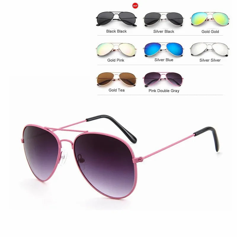 Kids Aviation Sunglasses, Colourful Pilot Shades, UV400 Protection, Mirror Lenses, Stylish Alloy Frame, Children’s Sunglasses, Girls’ Pilot Eyewear, Durable Acrylic Lenses, Photochromic Kids Shades, Timeless Pilot Style