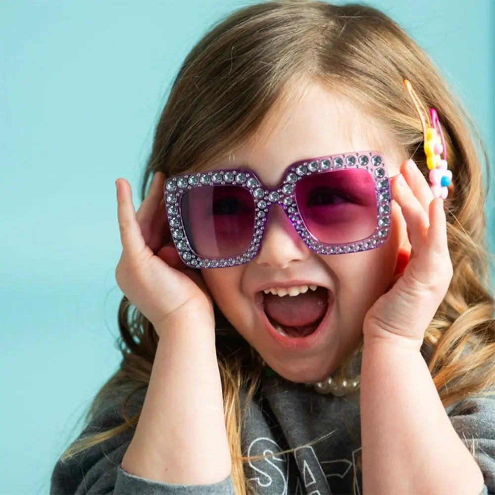 Rhinestone Sunglasses, Kids Sparkling Sunglasses, Diamond Square Shades, UV400 Children’s Eyewear, Trendy Girls Sunglasses, Rhinestone Fashion Goggles, Stylish Kids Sunglasses, Sparkling Rectangle Sunglasses, Polycarbonate Kids Shades, 2025 Fashion Eyewear

