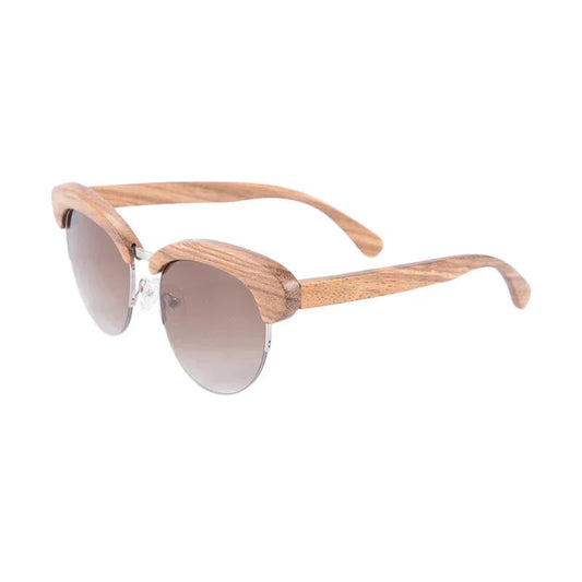 half wooden frame sunglasses, eco-friendly sunglasses, wooden sunglasses, UV400 mirror sunglasses, CR39 resin lenses, fashionable eyewear, men’s wooden sunglasses, women’s wooden sunglasses, recycled sunglasses, sustainable fashion sunglasses