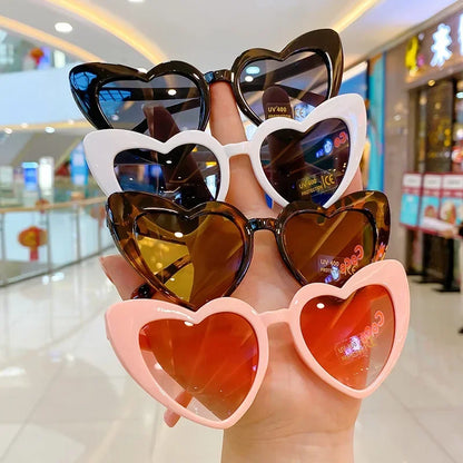 Kids Heart Sunglasses, Cute Heart Shades, Polarized Kids Sunglasses, UV400 Protection Glasses, Cartoon Sunglasses for Kids, Outdoor Sunglasses for Girls, Heart-Shaped Kids Glasses, Polycarbonate Children Sunglasses, Trendy Kids Eyewear, Fun Sunglasses for Children