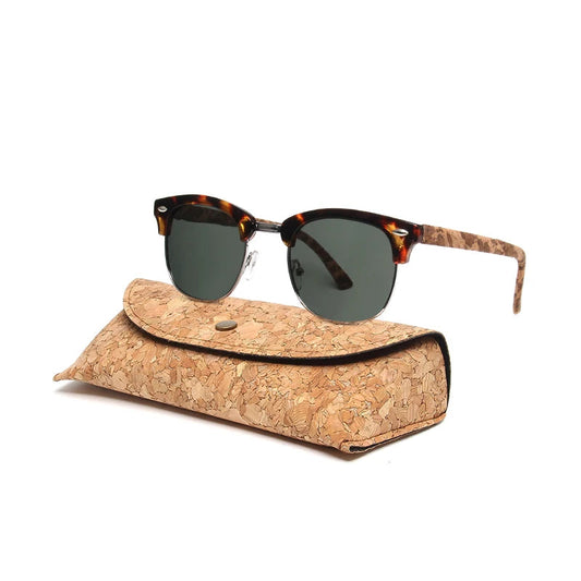 half frame bamboo sunglasses, wood grain sunglasses, polarized bamboo sunglasses, UV400 sunglasses, bamboo frame sunglasses, men's bamboo eyewear, women's polarized sunglasses, fashion driving sunglasses, eco-friendly sunglasses, bamboo sun glasses