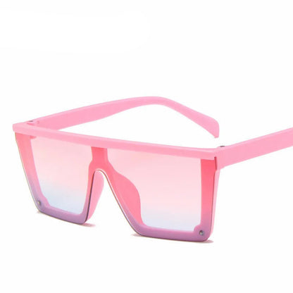 Kids Square Sunglasses, Festival Fashion Shades, UV400 Protection, Girls’ Stylish Eyewear, Gradient Mirror Lenses, Oversized Baby Sunglasses, Lightweight Polycarbonate Frame, Punk-Inspired Kids Glasses, Trendy Children's Sunglasses, Festival Accessories for Kids