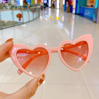 Kids Heart Sunglasses, Cute Heart Shades, Polarized Kids Sunglasses, UV400 Protection Glasses, Cartoon Sunglasses for Kids, Outdoor Sunglasses for Girls, Heart-Shaped Kids Glasses, Polycarbonate Children Sunglasses, Trendy Kids Eyewear, Fun Sunglasses for Children