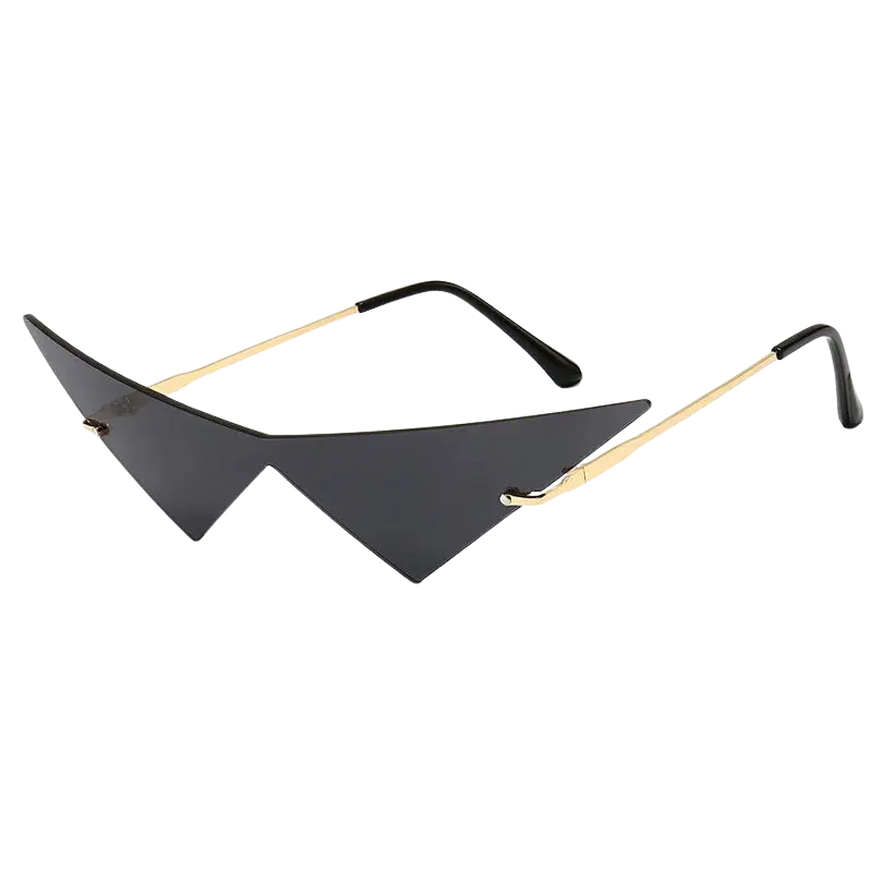 Triangle Rimless Sunglasses, Cat Eye Sunglasses Women, One Piece Lens Glasses, Trendy Triangle Eyewear, UV400 Sunglasses Men, Fashion Cat Eye Shades, Polycarbonate Lens Sunglasses, Boxx Type Sunglasses, Rimless Fashion Glasses, Stylish Triangle Eyewear