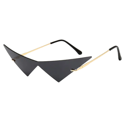 Triangle Rimless Sunglasses, Cat Eye Sunglasses Women, One Piece Lens Glasses, Trendy Triangle Eyewear, UV400 Sunglasses Men, Fashion Cat Eye Shades, Polycarbonate Lens Sunglasses, Boxx Type Sunglasses, Rimless Fashion Glasses, Stylish Triangle Eyewear