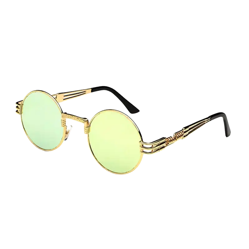 steampunk sunglasses, round metal sunglasses, UV400 eyewear, retro shades, colorful sunglasses, alloy frame, polycarbonate lenses, punk style, unisex sunglasses, vintage eyewear