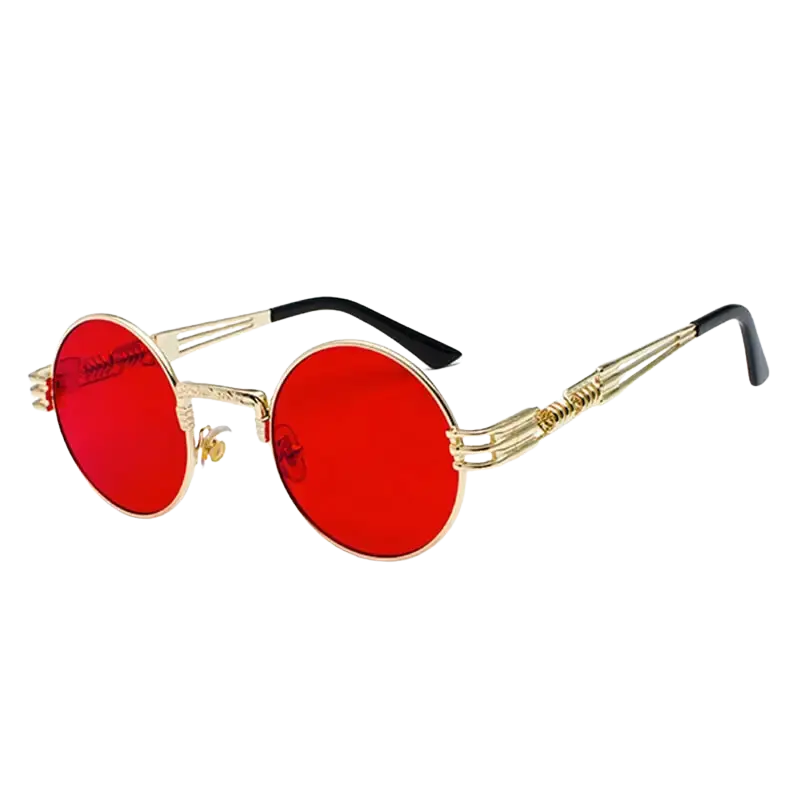 steampunk sunglasses, round metal sunglasses, UV400 eyewear, retro shades, colorful sunglasses, alloy frame, polycarbonate lenses, punk style, unisex sunglasses, vintage eyewear